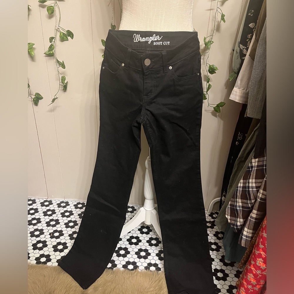 Wrangler black bootcut jeans